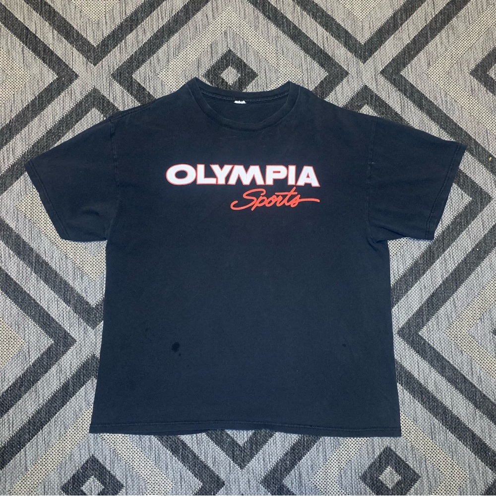 Vintage Olympia Sports Faded Black Y2K Tee